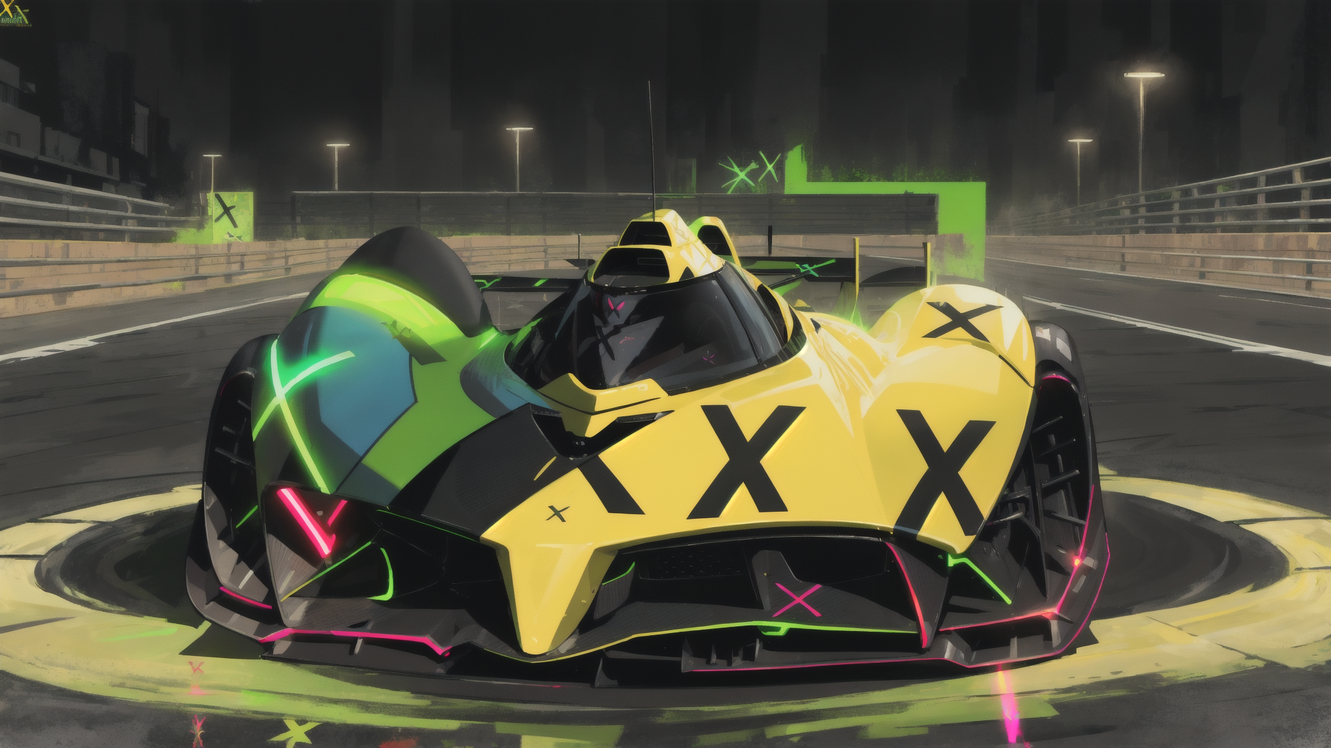 AI generated wallpaper featuring race car, sports car, vehicle, car, supercar