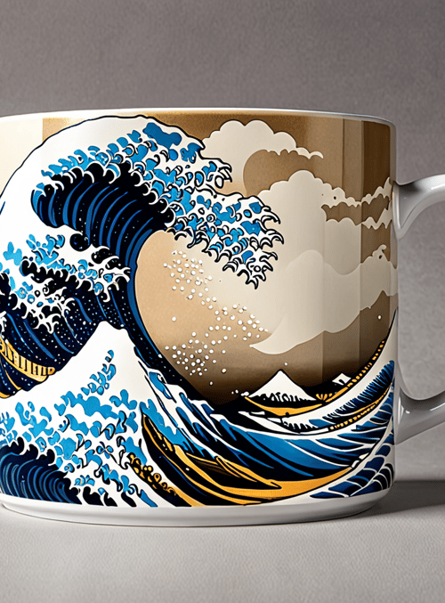 wave, mug, mountain