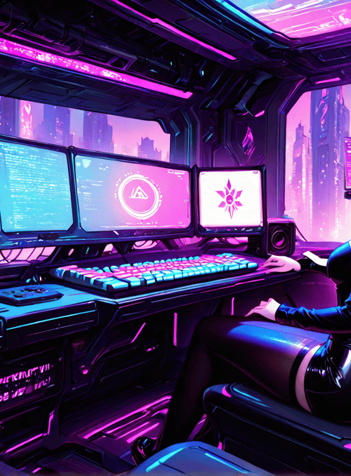 woman, computer, city
