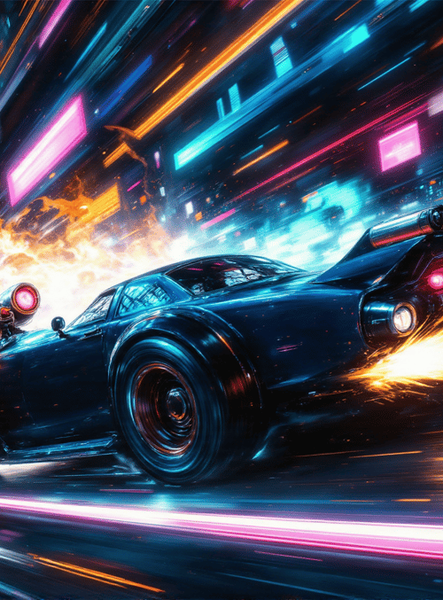 car, cityscape, race