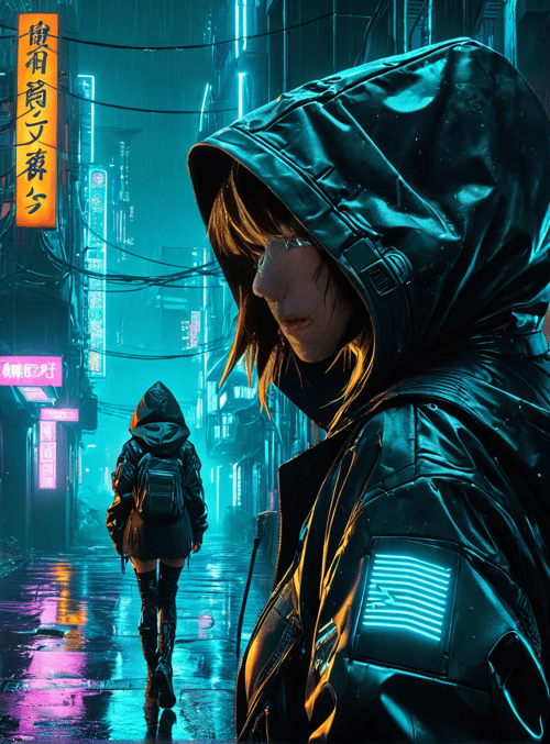 person, neon, alley