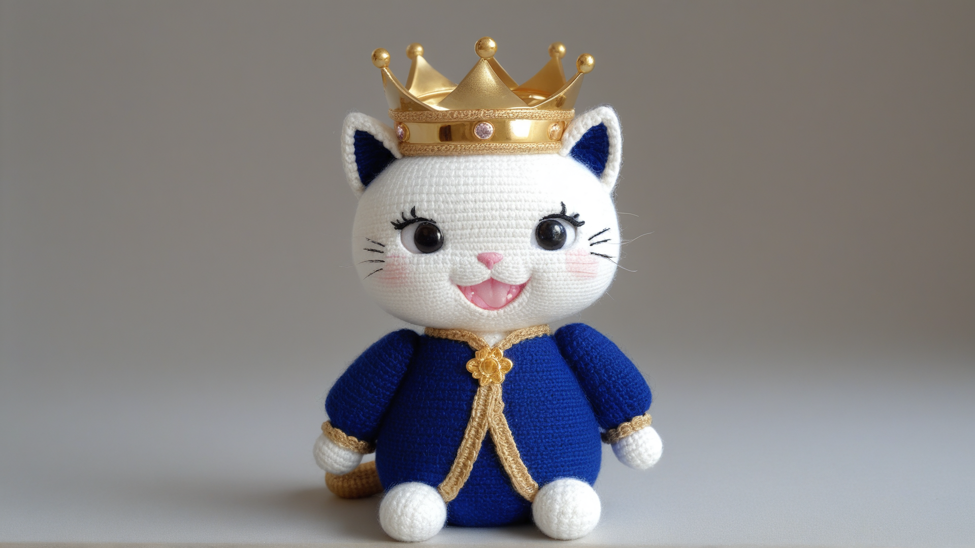 AI generated wallpaper featuring cat, crown, dress