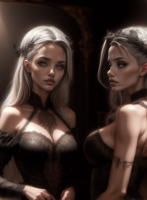woman, mirror, reflection