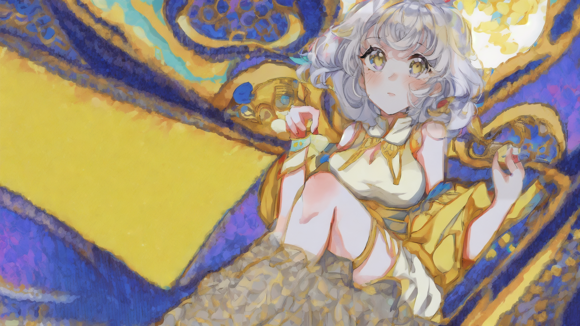 AI generated wallpaper featuring anime girl, goddess, princess