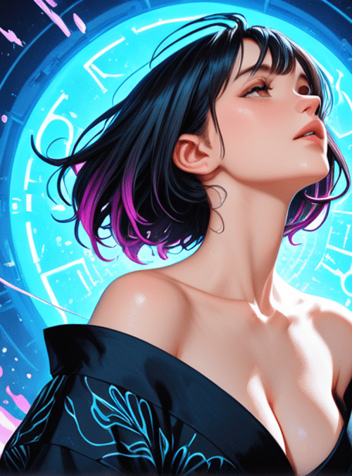 woman, cosmic, abstract