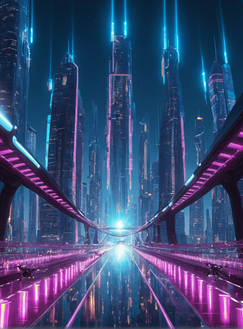 cityscape, skyscrapers, bridges