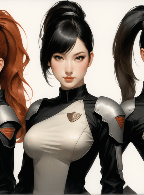 women, policewomen, characters