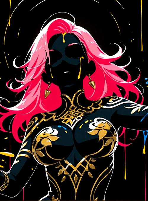 woman, paint, splatter