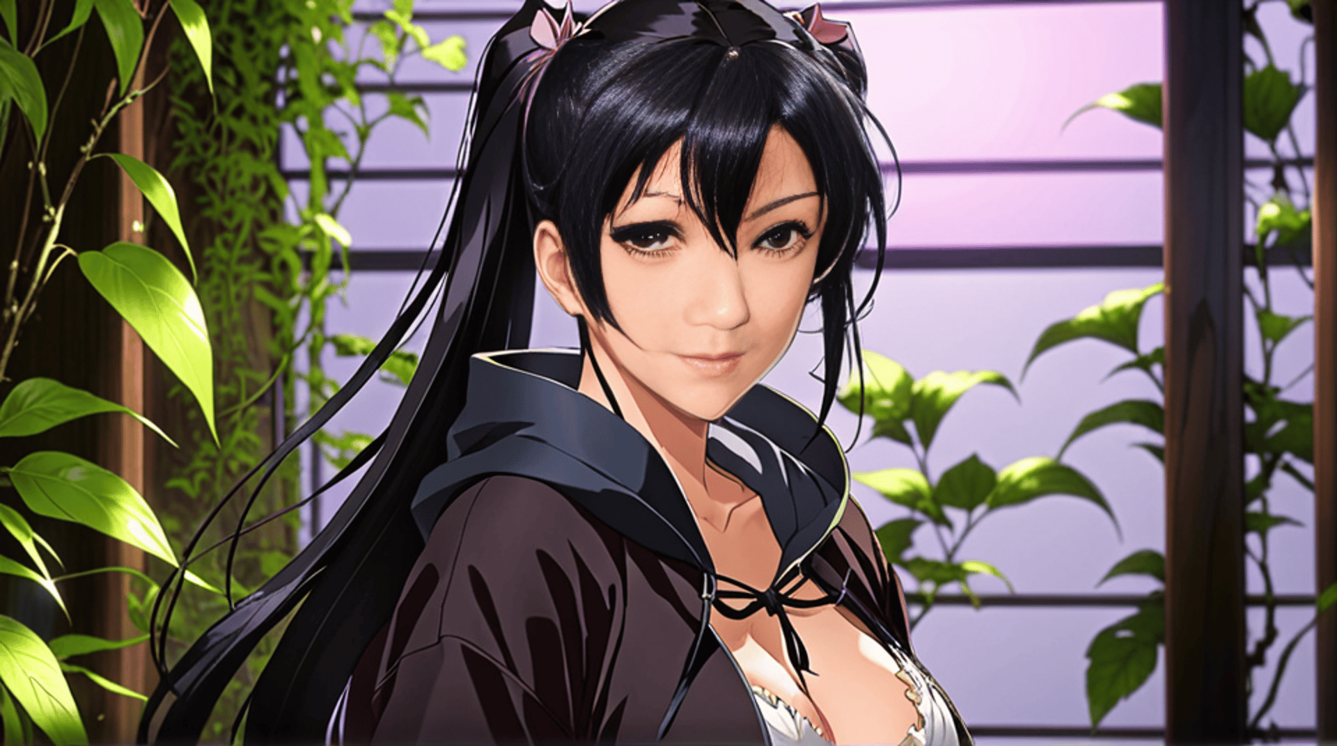 AI generated wallpaper featuring anime girl, girl, character