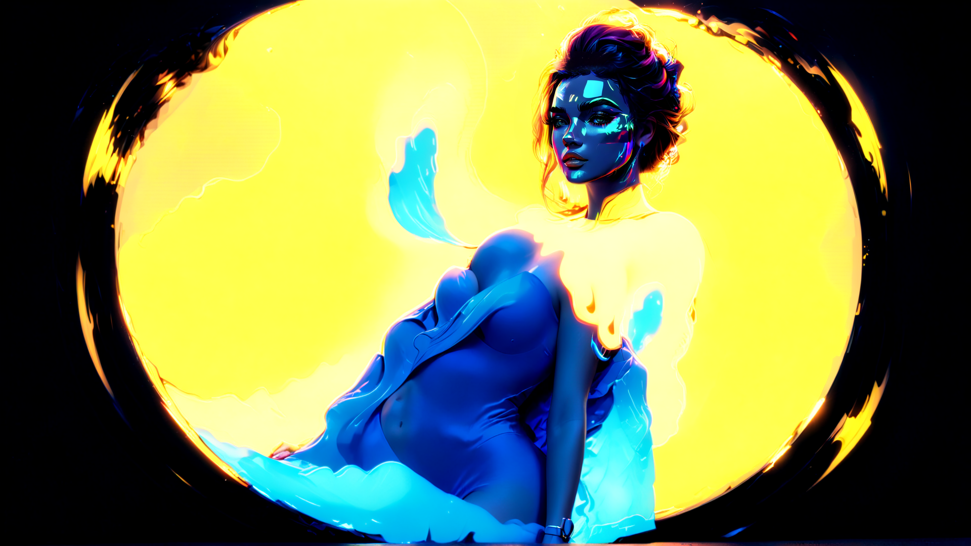 AI generated wallpaper featuring woman, fashion