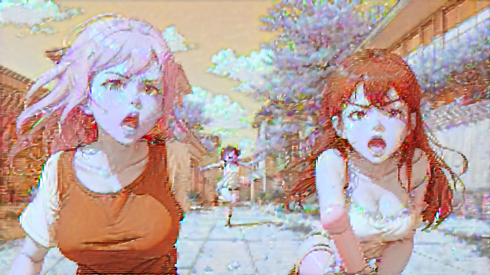 AI generated wallpaper featuring anime characters, girls, dancers