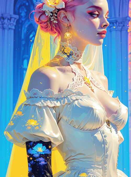 woman, bridal, gown, veil, flowers, earrings, veil, gown, veil, gown