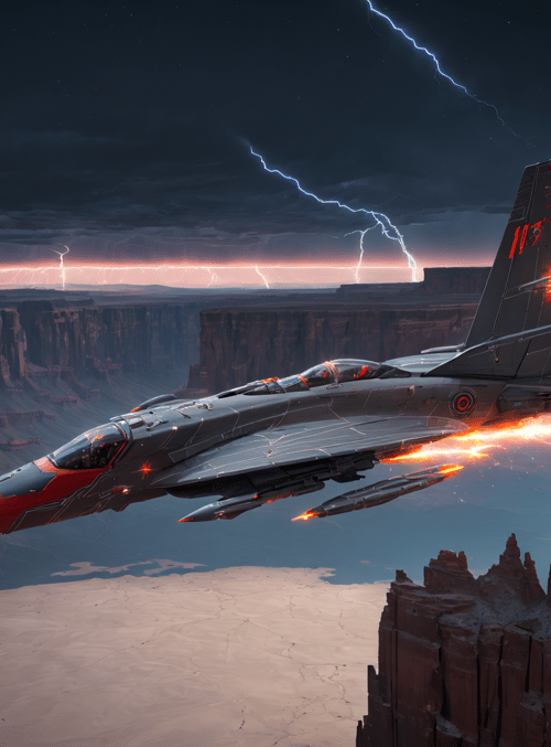fighter jet, canon, thunder