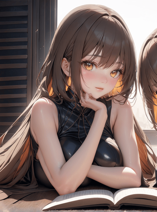 girls, anime, book, hair, dress