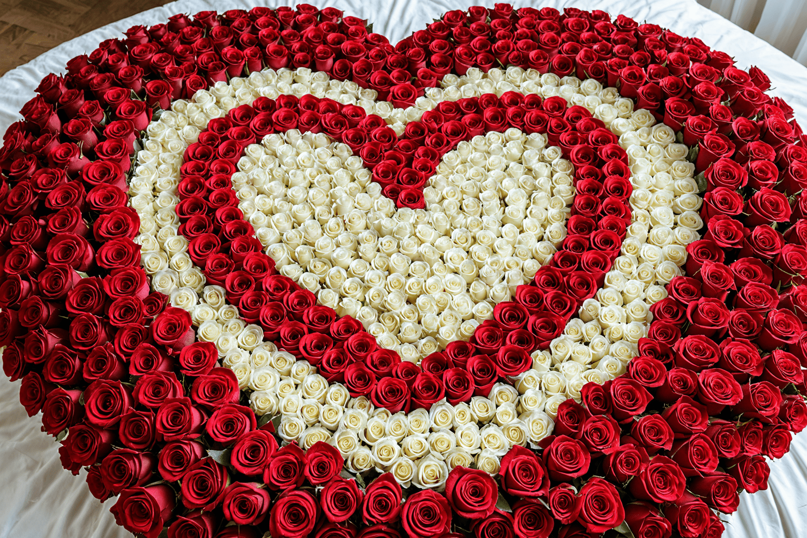 AI generated wallpaper featuring roses, heart, flower