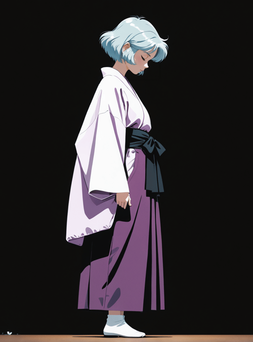 girl, kimono, flower, soul, dress, shoe, hair