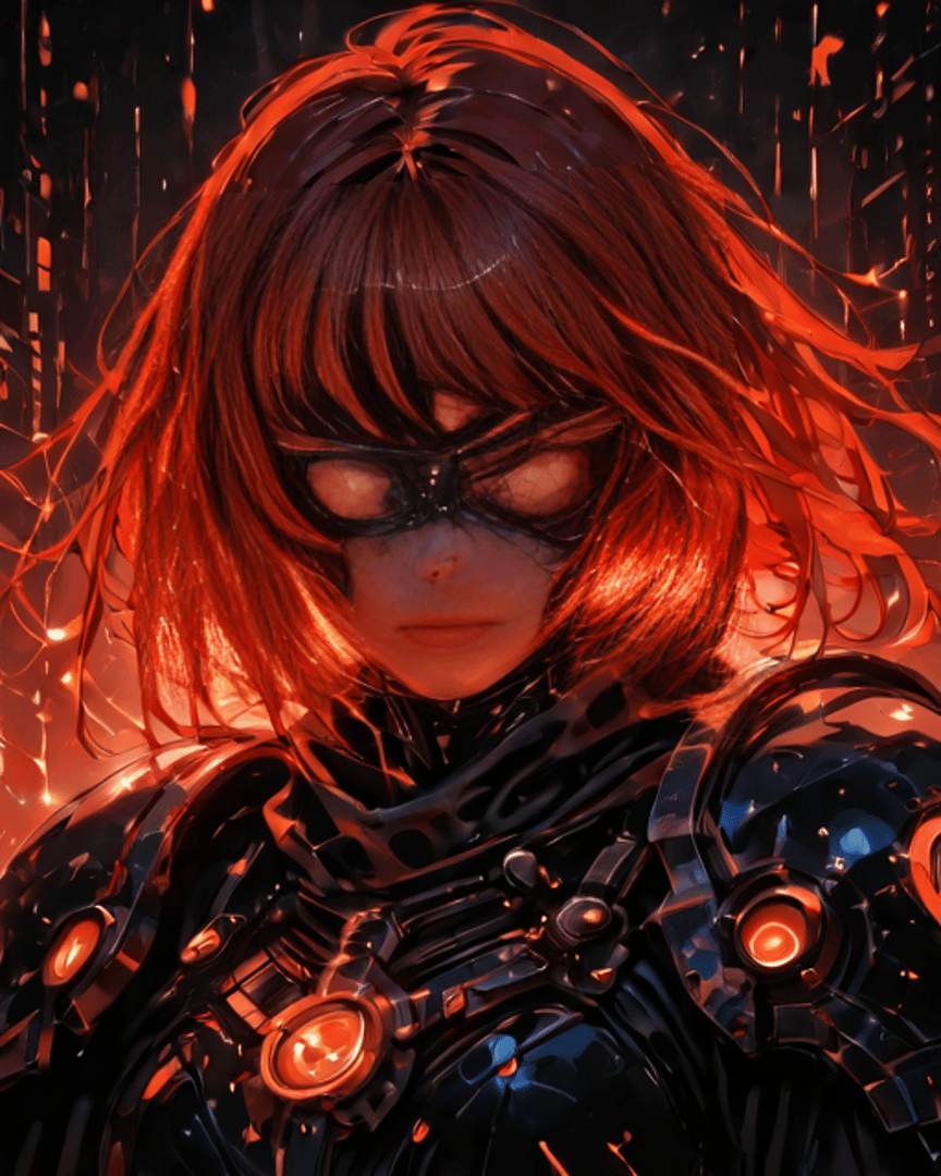AI generated wallpaper featuring cyborg, woman, robot