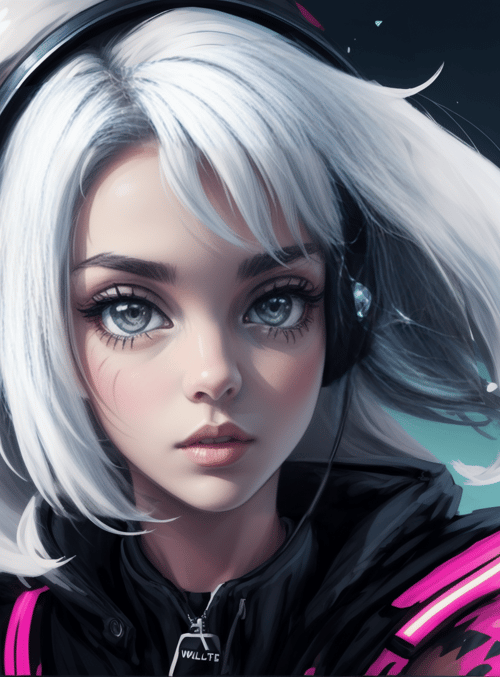 girl, headphones, jacket