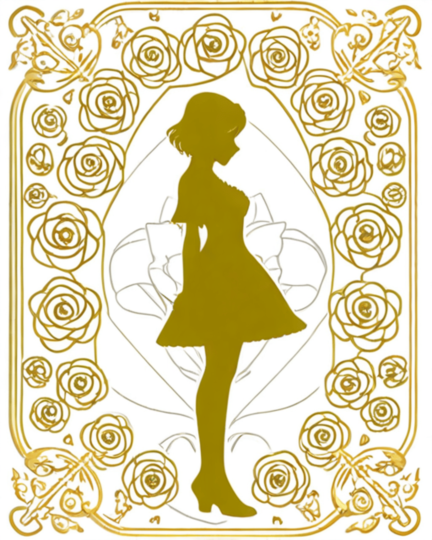 AI generated wallpaper featuring silhouette, girl, flowers