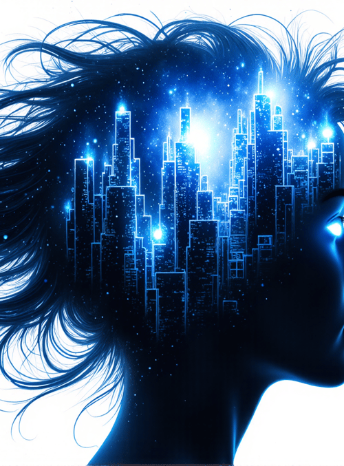 woman, cityscape, hair