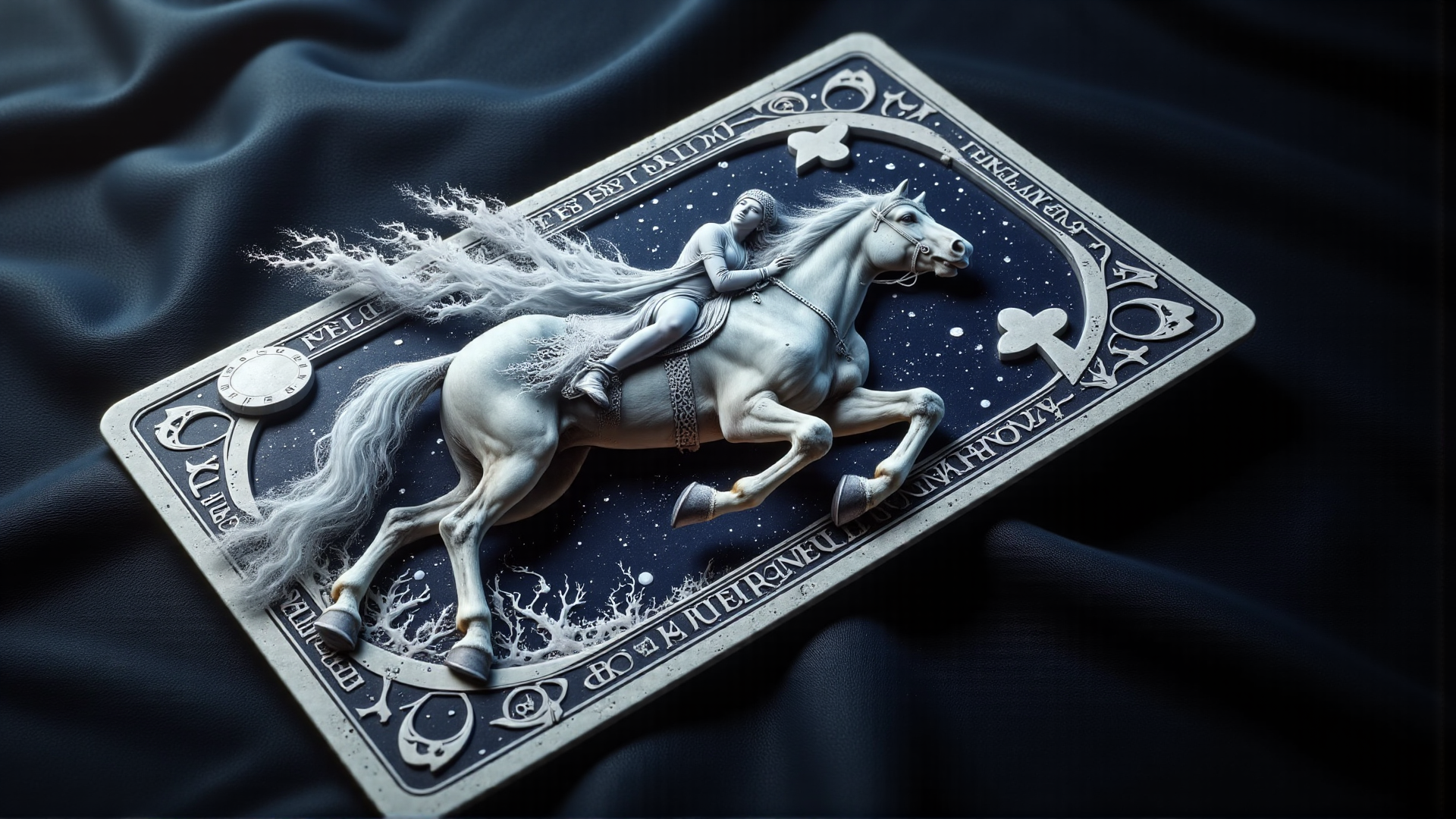 AI generated wallpaper featuring horse, card, woman