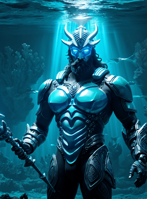 merman, ocean god, trident