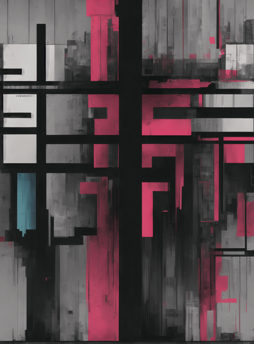 abstract, geometric, cityscape, grid, shape