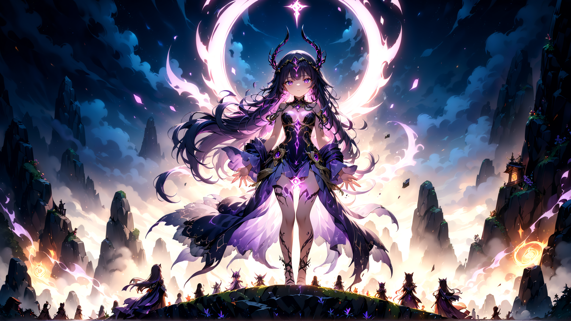 AI generated wallpaper featuring goddess, character, monarchs