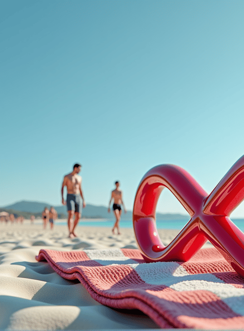 infinity symbol, godzilla, beach