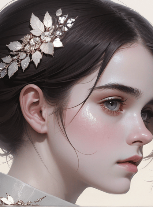 woman, hair accessory, leaf