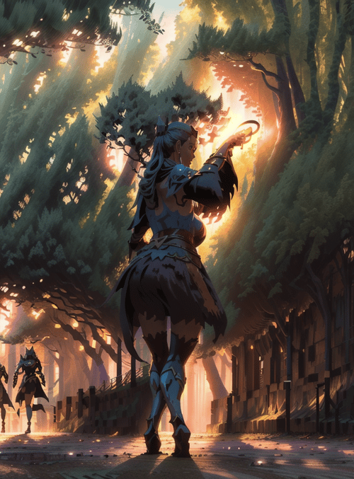 warrior, forest, archers