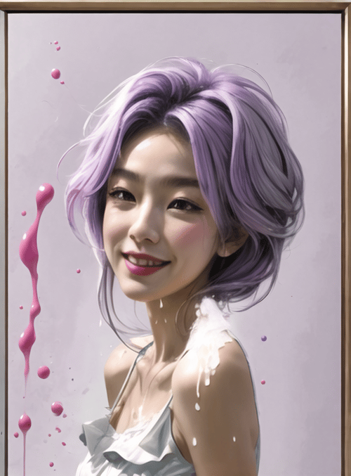 woman, painting, splatter
