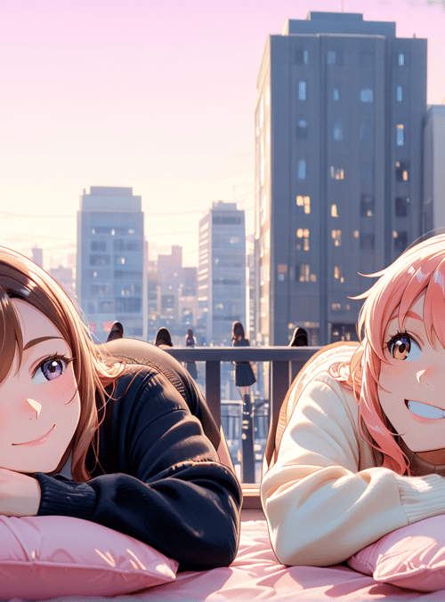girls, banana, window