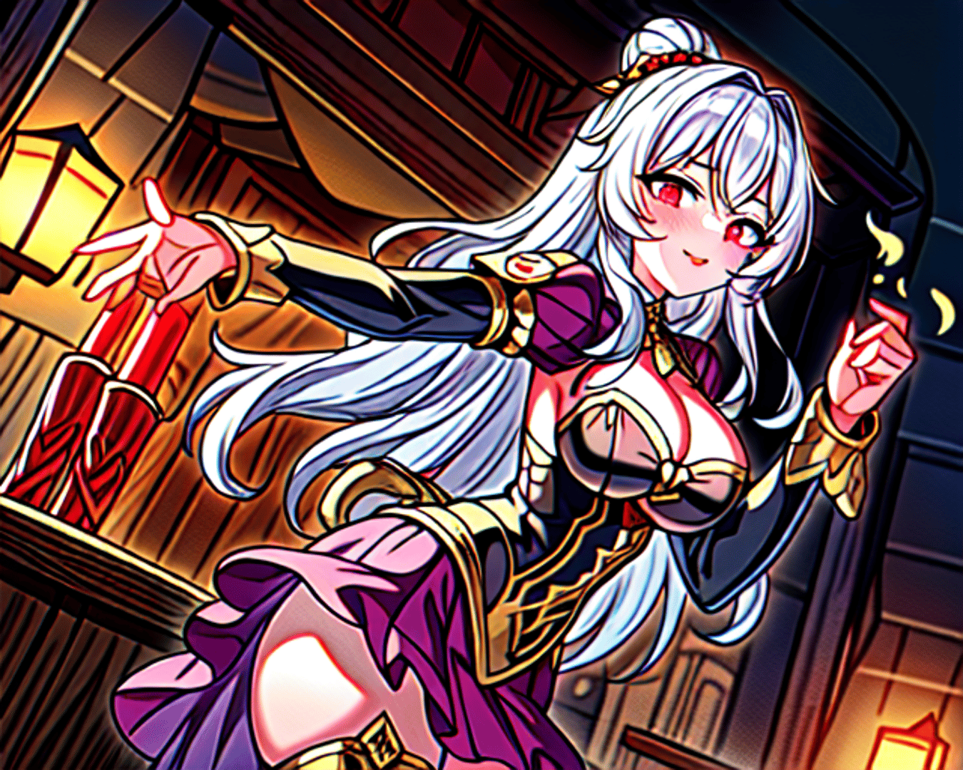 AI generated wallpaper featuring anime girl, mage, noble