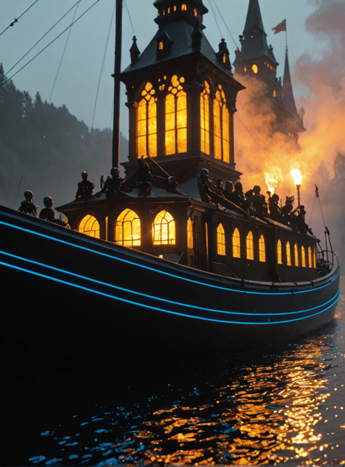 boat, castle, river