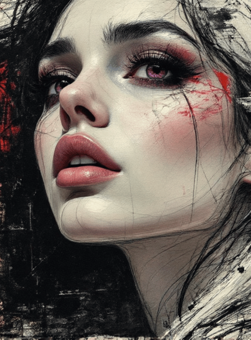woman, hair, face, eyes, cheeks, nose, lips