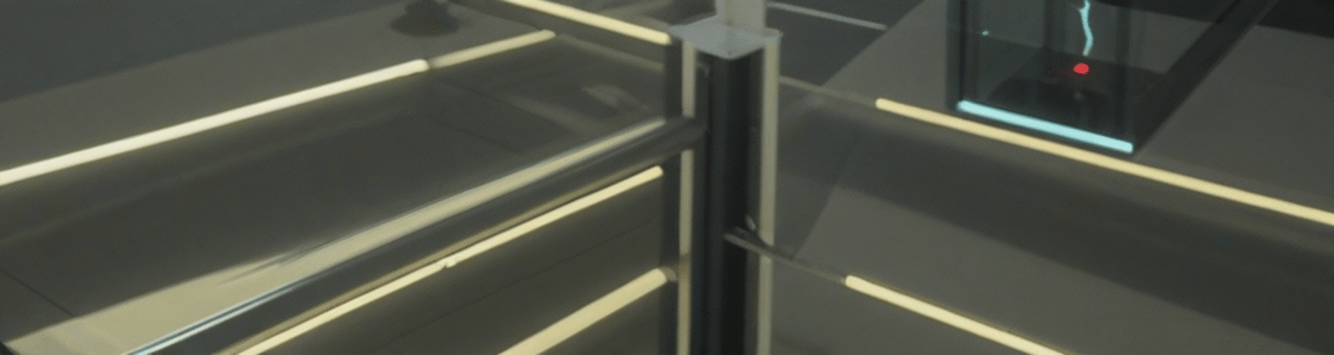 AI generated wallpaper featuring glass, metal, lighting, structure, panel