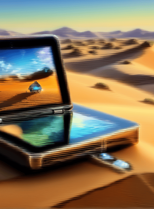 laptop, desert, mouse