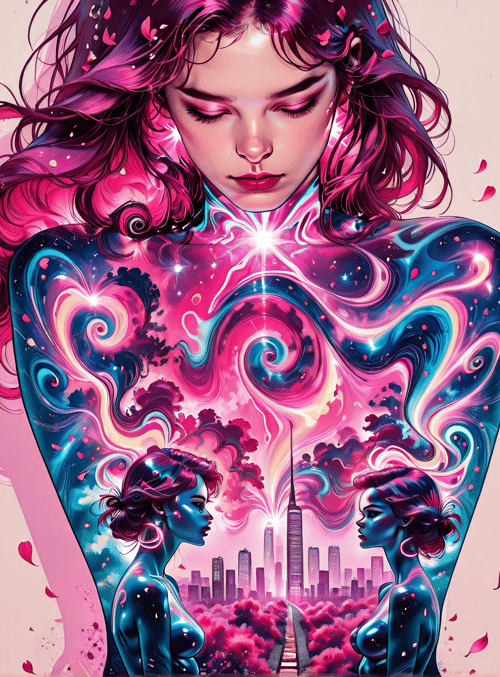 woman, cityscape, butterflies, stars, neon, surreal, portraits, abstract, flowers, silhouette
