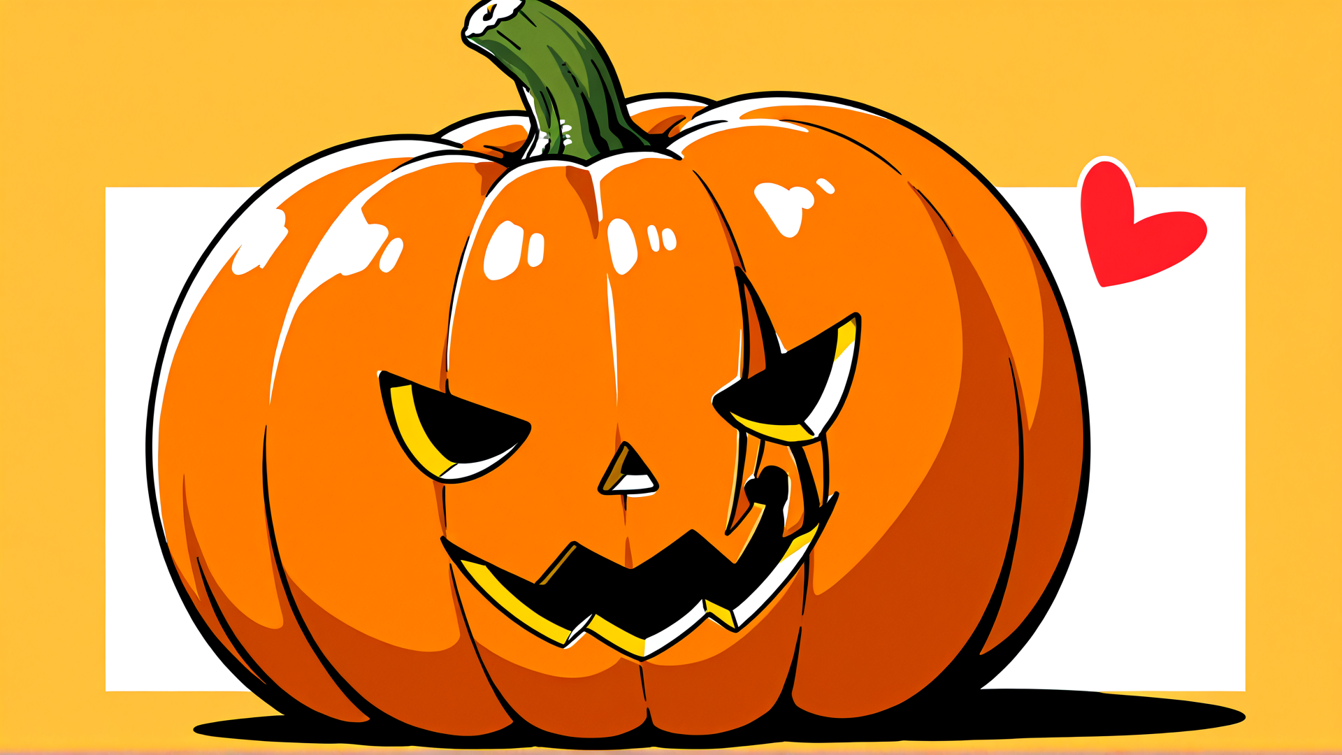 AI generated wallpaper featuring pumpkin, jack-o'-lantern, heart