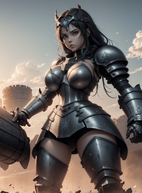 warrior, mechanical, castle