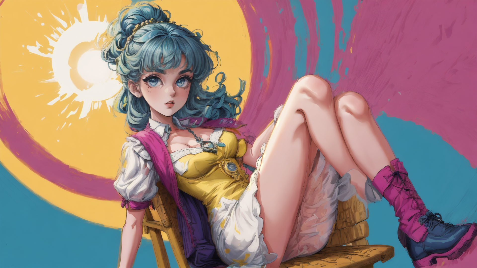 AI generated wallpaper featuring girl, character, anime