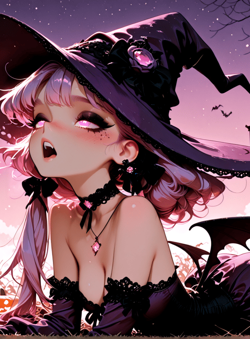 witch, pumpkin, bat, lantern, leaf