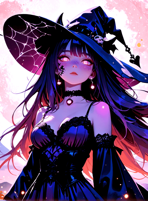 witch, pumpkin, bat, moon, tree