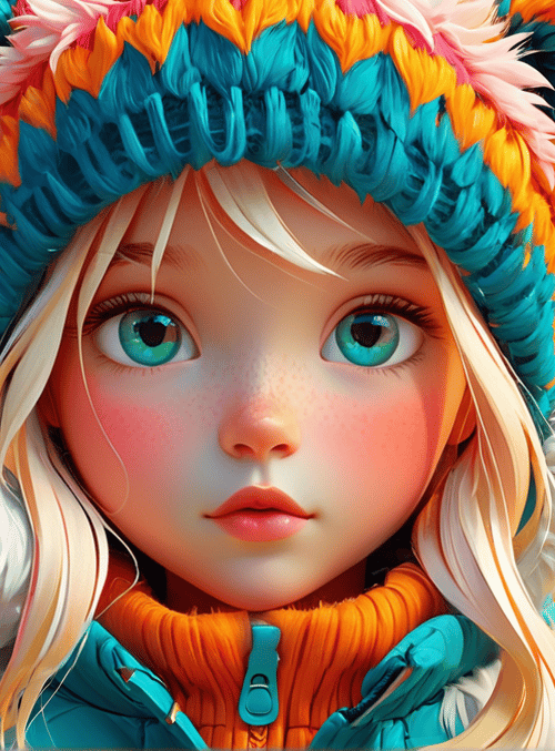 girl, hat, jacket, feathers