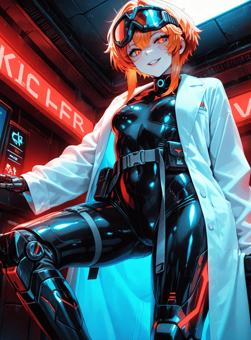 cybernetic, scientist, woman