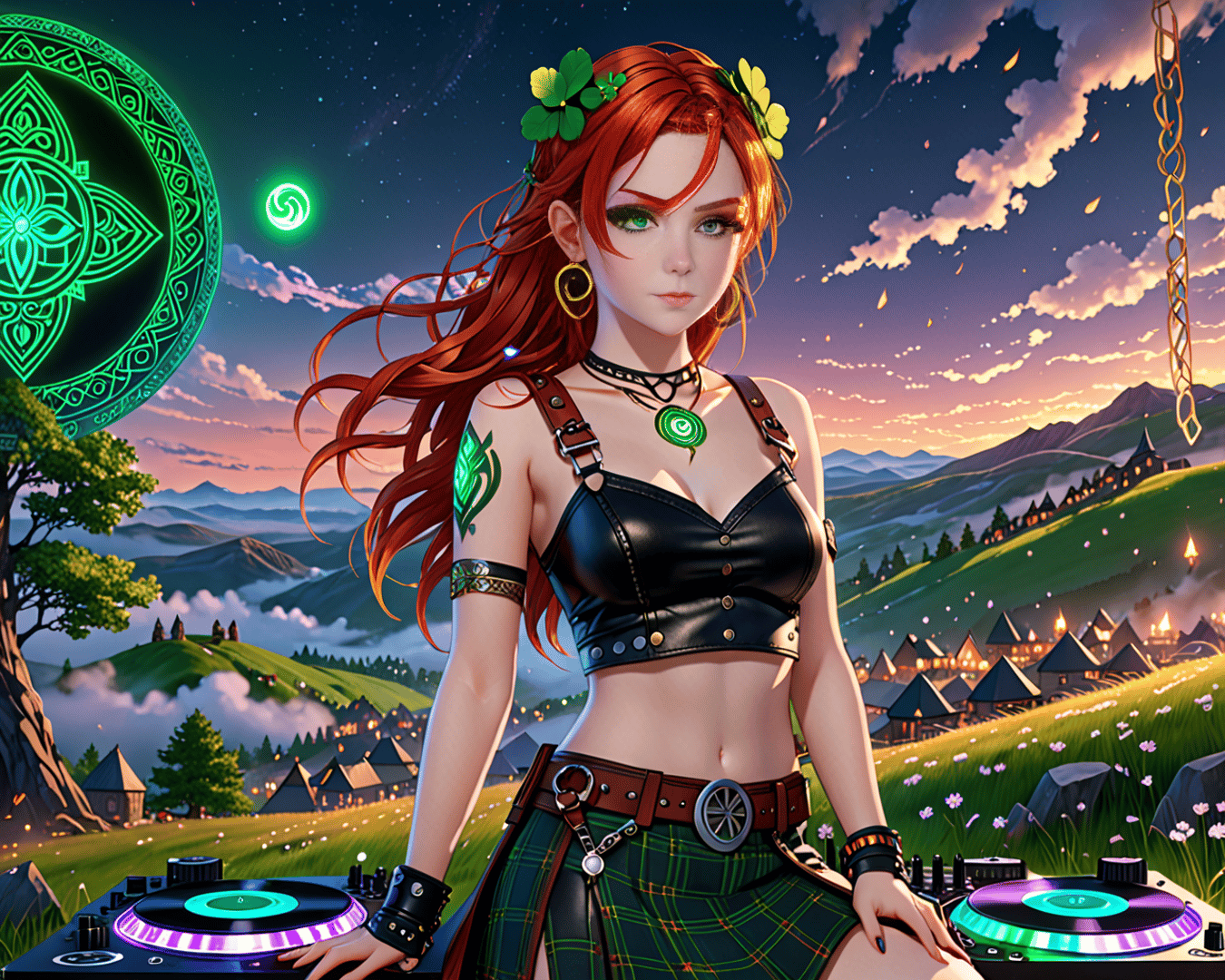 AI generated wallpaper featuring dj, woman, nature