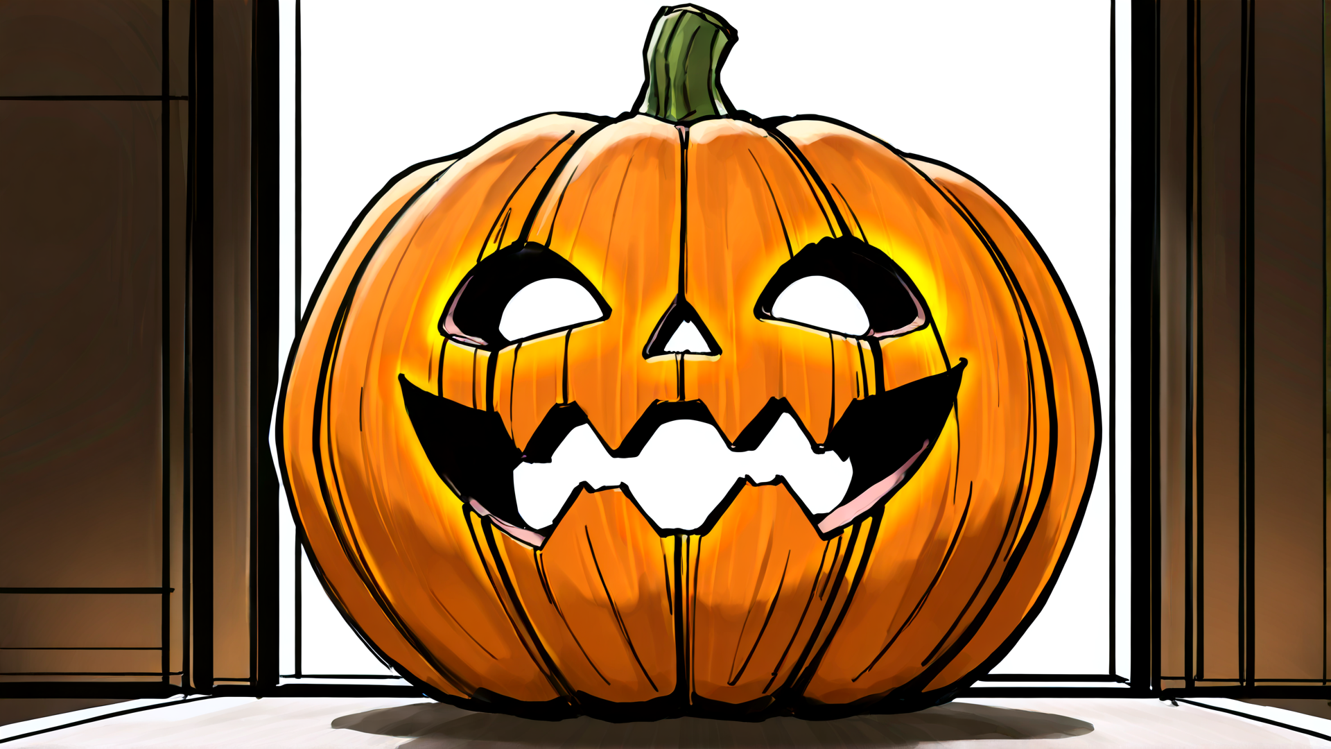 AI generated wallpaper featuring pumpkin, jack-o'-lantern