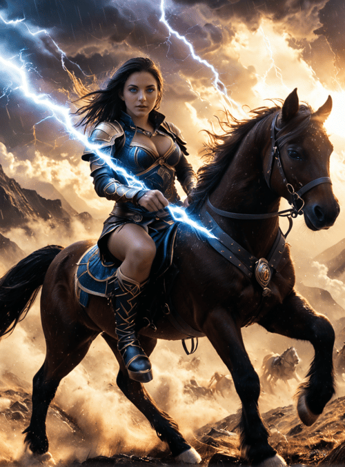 warrior, horse, army