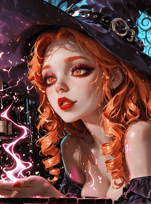 witch, woman, bottle, cauldron, fire, hair, hat